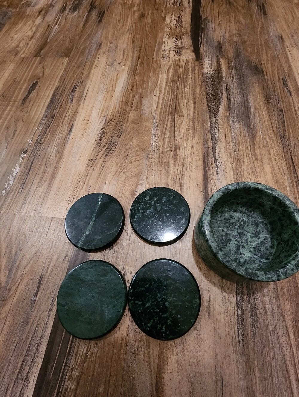 Vintage Green Marble Coaster Set - Picture 3 of 7